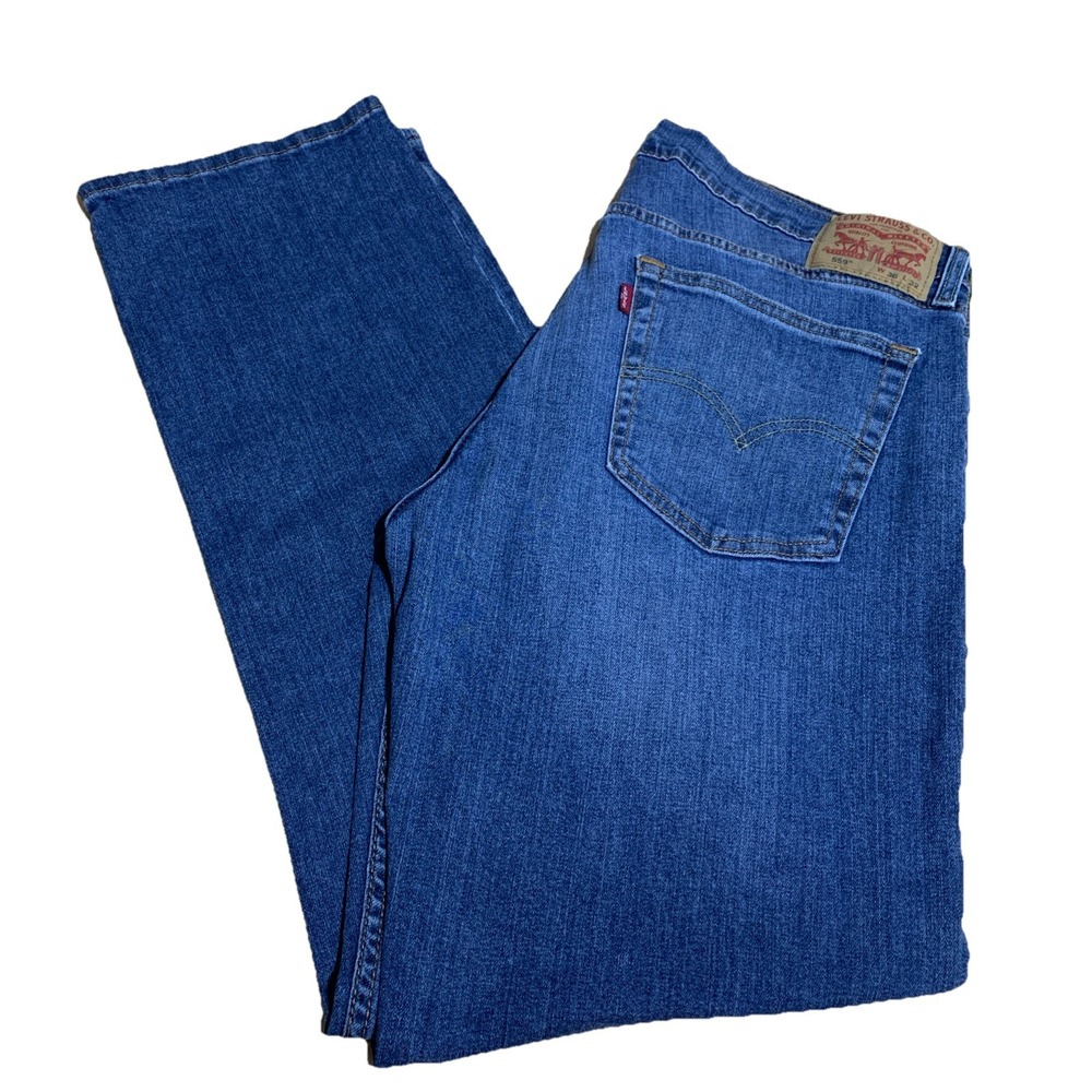Levis 559 Jeans Men 36x32 Relaxed Straight Blue Medium Wash Denim 100% Cotton